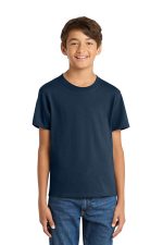Port & Co Youth Core Cotton Tee. PC54Y Navy