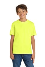 Port & Co Youth Core Cotton Tee. PC54Y Neon Yellow