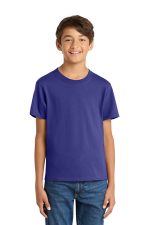 Port & Co Youth Core Cotton Tee. PC54Y Purple