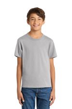 Port & Co Youth Core Cotton Tee. PC54Y Silver