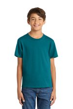 Port & Co Youth Core Cotton Tee. PC54Y Teal