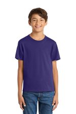 Port & Co Youth Core Cotton Tee. PC54Y Team Purple