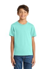 Port & Co Youth Core Cotton Tee. PC54Y True Celadon