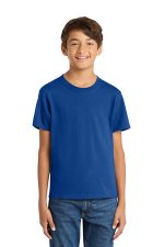 Port & Co Youth Core Cotton Tee. PC54Y True Royal