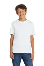 Port & Co Youth Core Cotton Tee. PC54Y White