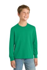 Port & Co Youth Long Sleeve Core Cotton Tee. PC54YLS Kelly
