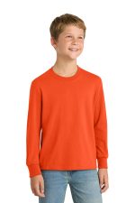 Port & Co Youth Long Sleeve Core Cotton Tee. PC54YLS Orange