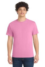 Port & Co Core Blend Tee. PC55 Candy Pink