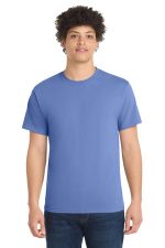 Port & Co Core Blend Tee. PC55 Carolina Blue
