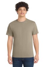 Port & Co Core Blend Tee. PC55 Desert Sand