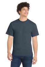 Port & Co Core Blend Tee. PC55 Heather Navy