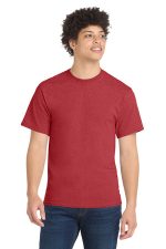 Port & Co Core Blend Tee. PC55 Heather Red