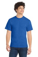 Port & Co Core Blend Tee. PC55 Heather Royal