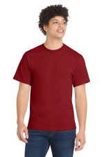 Port & Co Core Blend Tee. PC55 Vintage Red