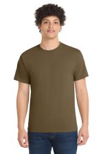 Port & Co Core Blend Tee. PC55 Woodland Brown