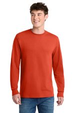 Port & Co Long Sleeve Core Blend Tee. PC55LS Orange