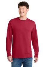 Port & Co Tall Long Sleeve Core Blend Tee. PC55LST Red