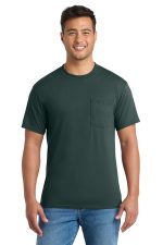 Port & Co Tall Core Blend Pocket Tee. PC55PT Dark Green
