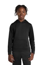 Port & Co Youth Performance Fleece Pullover Hooded Sweatshirt. PC590YH Jet Black