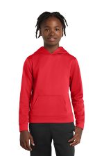 Port & Co Youth Performance Fleece Pullover Hooded Sweatshirt. PC590YH Red