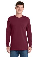 Port & Co Long Sleeve Essential Tee. PC61LS Cardinal