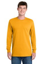 Port & Co Long Sleeve Essential Tee. PC61LS Gold