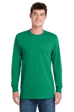 Port & Co Long Sleeve Essential Tee. PC61LS Kelly