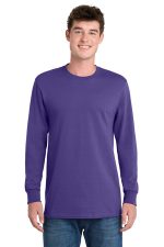 Port & Co Long Sleeve Essential Tee. PC61LS Purple