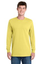 Port & Co Long Sleeve Essential Tee. PC61LS Yellow