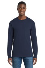 Port & Co Tall Long Sleeve Essential Pocket Tee. PC61LSPT Navy