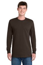 Port & Co Tall Long Sleeve Essential Tee. PC61LST Dark Chocolate Brown