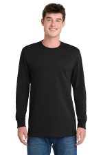Port & Co Tall Long Sleeve Essential Tee. PC61LST Jet Black