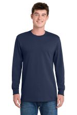 Port & Co Tall Long Sleeve Essential Tee. PC61LST Navy
