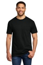 Port & Co Essential Pocket Tee. PC61P Jet Black