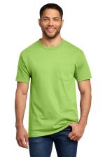 Port & Co Essential Pocket Tee. PC61P Lime
