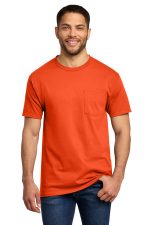 Port & Co Essential Pocket Tee. PC61P Orange