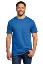 Port & Co Essential Pocket Tee. PC61P Royal