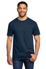 Port & Co Tall Essential Pocket Tee. PC61PT Navy