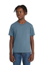 Port & Co Youth Essential Tee. PC61Y Stonewashed Blue