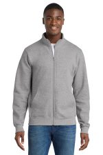 Port & Co Core Fleece Cadet Full-Zip Sweatshirt PC78FZ Athletic Heather