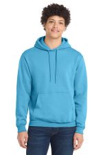 Port & Co Core Fleece Pullover Hooded Sweatshirt. PC78H Aquatic Blue