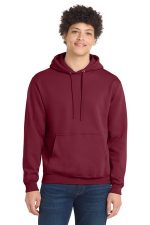 Port & Co Core Fleece Pullover Hooded Sweatshirt. PC78H Cardinal
