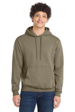 Port & Co Core Fleece Pullover Hooded Sweatshirt. PC78H Coyote Brown