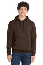 Port & Co Core Fleece Pullover Hooded Sweatshirt. PC78H Dark Chocolate Brown