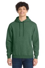Port & Co Core Fleece Pullover Hooded Sweatshirt. PC78H Forest Green Heather