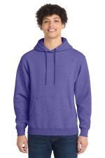 Port & Co Core Fleece Pullover Hooded Sweatshirt. PC78H Heather Purple