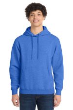 Port & Co Core Fleece Pullover Hooded Sweatshirt. PC78H Heather Royal