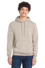Port & Co Core Fleece Pullover Hooded Sweatshirt. PC78H Light Sand