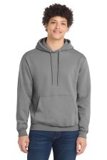 Port & Co Core Fleece Pullover Hooded Sweatshirt. PC78H Medium Grey