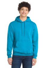 Port & Co Core Fleece Pullover Hooded Sweatshirt. PC78H Neon Blue